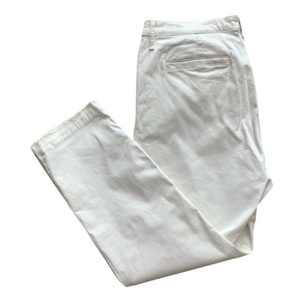 Nautica Womens White Tencel Ankle Trousers S 34 Mid Rise Fitted Cotton Blend NWT - Picture 4 of 8
